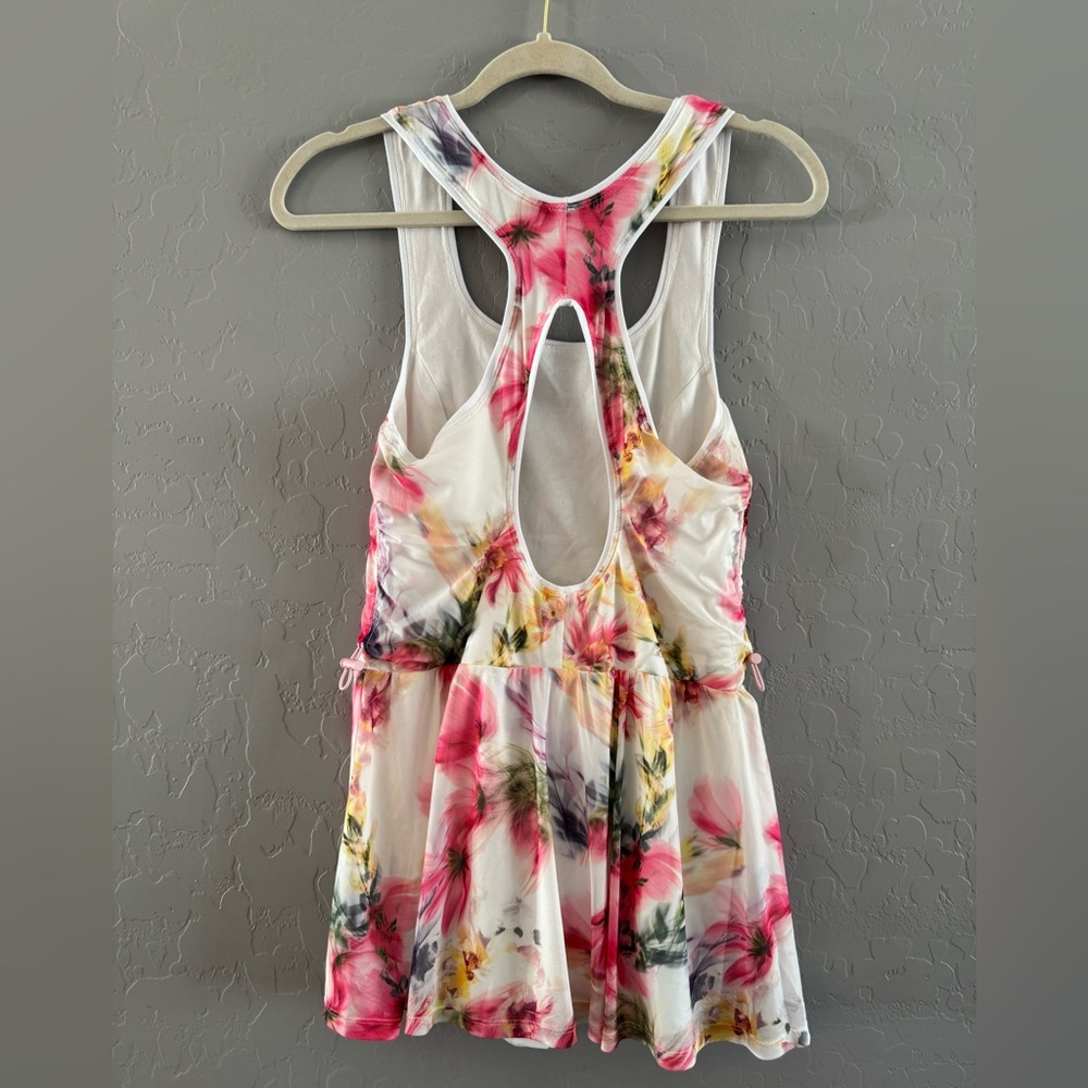 Anthropologie Daily Practice M/P Floral Ruched Open Back Romper Dress - Picture 3 of 12